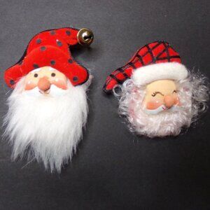 Vintage Christmas Santa Claus Pins Set Adorable Ornaments